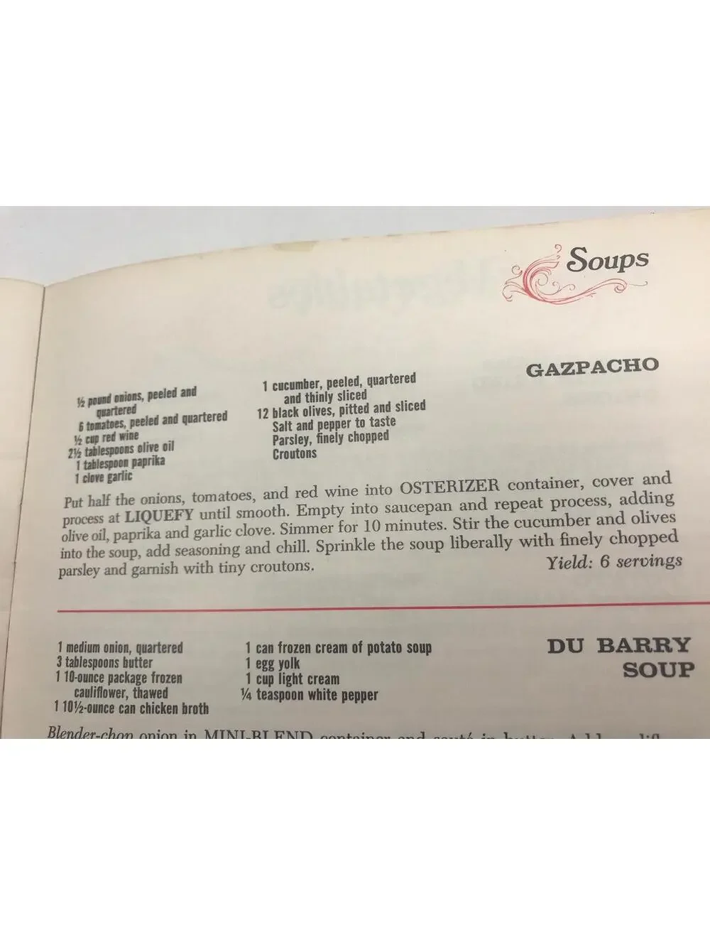 Vintage 1973 Osterizer Blender Cookbook: Spin Cookery Recipes